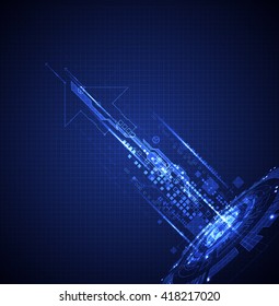 Abstract blue digital communication technology background. Vector illustration