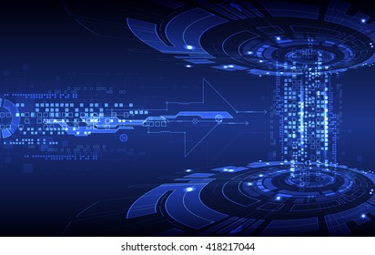 Abstract blue digital communication technology background. Vector illustration