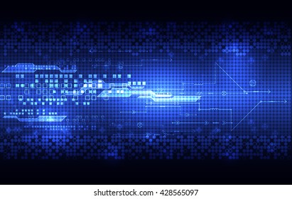 Abstract blue digital communication technology background. Vector illustration