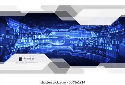 Abstract blue digital communication technology background. Vector illustration