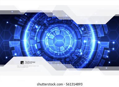 Abstract blue digital communication technology background. Vector illustration