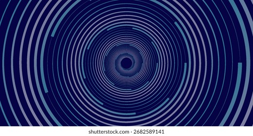Círculo dinámico digital azul Abstractas con línea hexagonal sobre fondo oscuro. Concepto futurista de alta tecnología. Onda sonora. Ilustración vectorial

