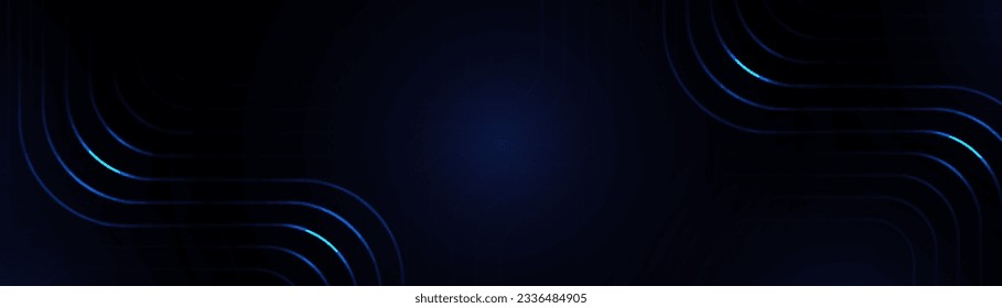 Abstract blue digital dynamic curve on dark background. Futuristic hi-technology concept. Vector illustration