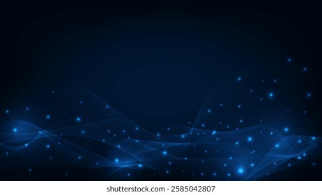 Abstract blue digital equalizer. Effect of sound wave oscillating. Technology abstract background.