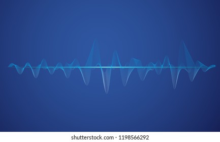 abstract blue digital equalizer, vector of sound wave pattern element

