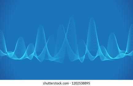 abstract blue digital equalizer, vector of sound wave pattern element

