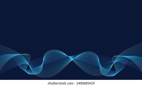 abstract blue digital equalizer, vector wave pattern element 