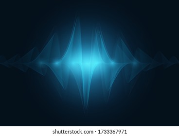 abstract blue digital equalizer, vector of sound wave pattern element