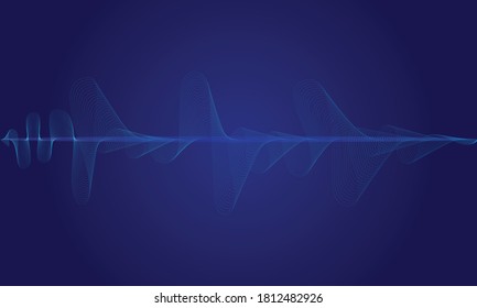 abstract blue digital equalizer, vector of sound wave pattern element