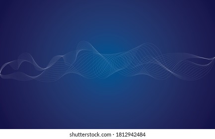 abstract blue digital equalizer, vector of sound wave pattern element 
