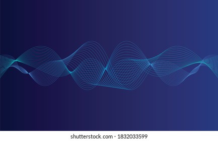 abstract blue digital equalizer, vector of sound wave pattern element
