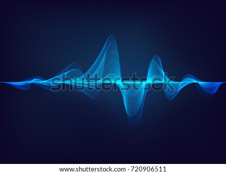 abstract blue digital equalizer, vector of sound wave pattern element Foto stock © 