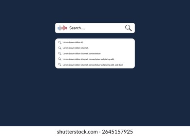 An abstract blue digital interface with search bar on screen, This content was created using vector drawing tools and software, not generated by AI