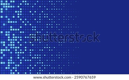 Abstract. Blue Digital Pixel Pattern Background. Technology or Science Research Presentation Backdrop. 