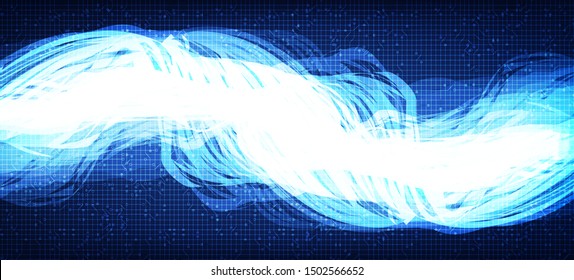 Abstract Blue Digital Sound Wave and earthquake wave concept,design for music studio and science,Vector Illustration.