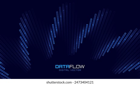 Abstract Blue Digital Tech Business or Science Background. Medical Research or Tech Innovation Online Webinar Presentation Event. Conference or Forum Vector Illustration Backdrop.