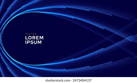 Abstract Blue Digital Tech Business or Science Background. Medical Research or Tech Innovation Online Webinar Presentation Event. Conference or Forum Vector Illustration Backdrop.