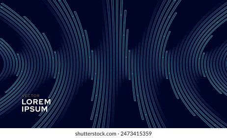 Abstrakte Blue Digital Tech Business oder Wissenschaft Hintergrund. Veranstaltung zur Präsentation von Online-Webinaren über medizinische Forschung oder technologische Innovation. Vektorillustration der Konferenz oder des Forums.