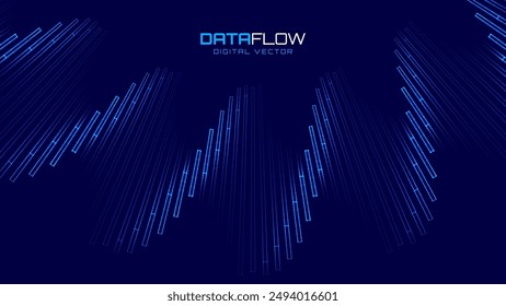 Abstract Blue Digital Tech Business or Science Background. Medical Research or Tech Innovation Online Webinar Presentation Event. Conference or Forum Vector Illustration Backdrop.
