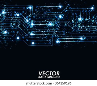 Abstract blue digital technology background. Vector illustration