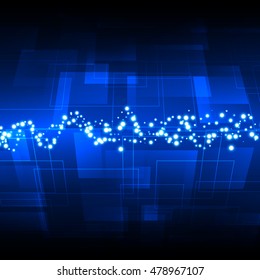 Abstract blue digital technology background. Vector illustration EPS10