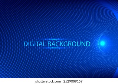 Abstractas patrón de túnel digital azul o agujero de gusano. Esquema con agujeros. Malla de túnel 3D. Textura azul de alta tecnología. Tecnología o ciencia Ilustración vectorial.