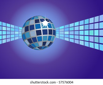 Abstract Blue Disco Ball Background