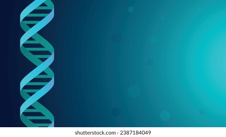 Abstract blue DNA helix background, genetic engineering