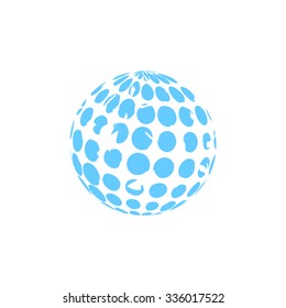 Abstract blue dots background. Logo design. Illustration Outbox








