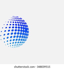 Abstract blue dots background for your text and logo, gray background 