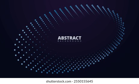 Abstract Blue Dots Forming A Swirling Oval Shape, suitable for web design, digital art, and modern graphic projects.