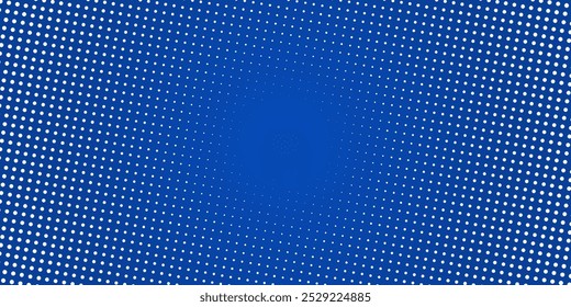 Abstract blue dots gradient halftone background. Pop art cartoon dot texture with comic graphic design simple art modern