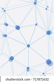 Abstract blue dots and lines for Technology brochure .