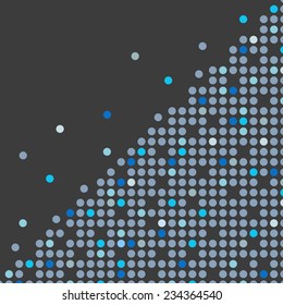 Abstract blue dots on black background