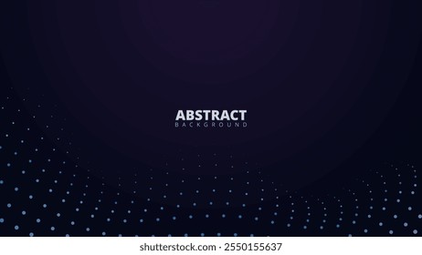 Abstract Blue Dots Wave Dark Background Design. suitable for web design, digital art, and modern graphic projects.