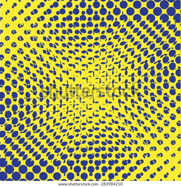 Abstract Blue Dots Yellow Background Vector Stock Vector (Royalty Free ...