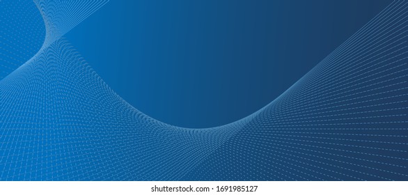 Abstract blue dotted lines background. Template for presentation, cover page, booklet, brochure. Modern futuristic backdrop.