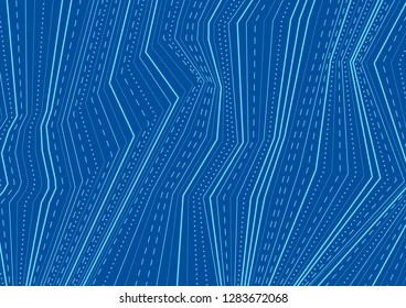 Abstrato azul linhas pontilhadas refração tecnologia 3d fundo. Projeto de ondas geométricas vetoriais