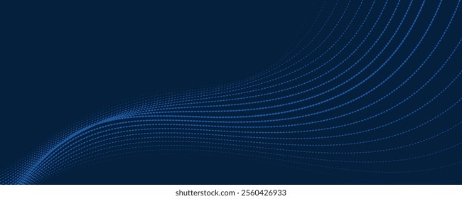 Abstract blue dotted wave background
