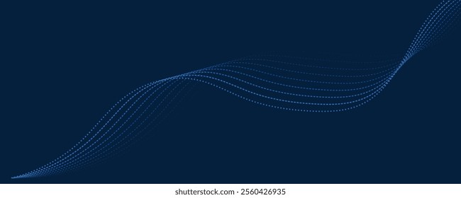 Abstract blue dotted wave background
