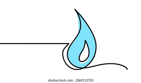 Abstract blue drop as line drawing on white background. Vector