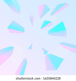 Abstract blue dynamic background with geometric shapes.