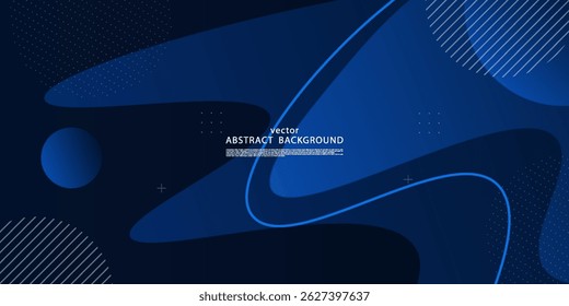 Abstract blue dynamic background. Simple overlapping pattern with curved lines. Vector Eps10