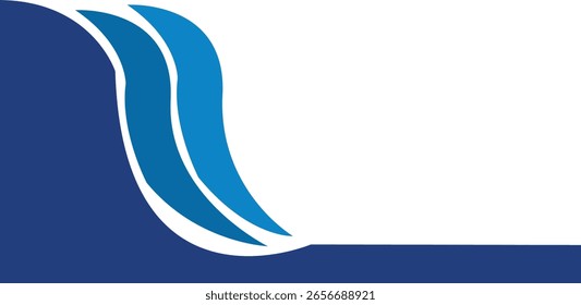 Abstractas fondo de curvas dinámicas azules para la onda azul de diseño moderno