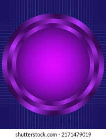 Abstract blue dynamic dots lines vector background with purple circle banner for design