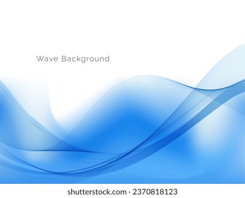 Abstract blue dynamic flowing wave isolated on white