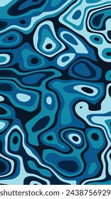 Abstract blue dynamic fluid flat design background