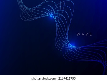 Resumen del fondo del volante dinámico azul con líneas brillantes ilustración vectorial 