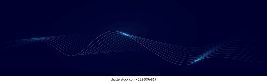 Abstract blue dynamic lines curve the background. Futuristic hi-technology. Landing page. Banners, flyers, and presentations. Vector illustration