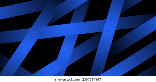 Abstract blue dynamic shape composition in black background , futuristic background in vector.